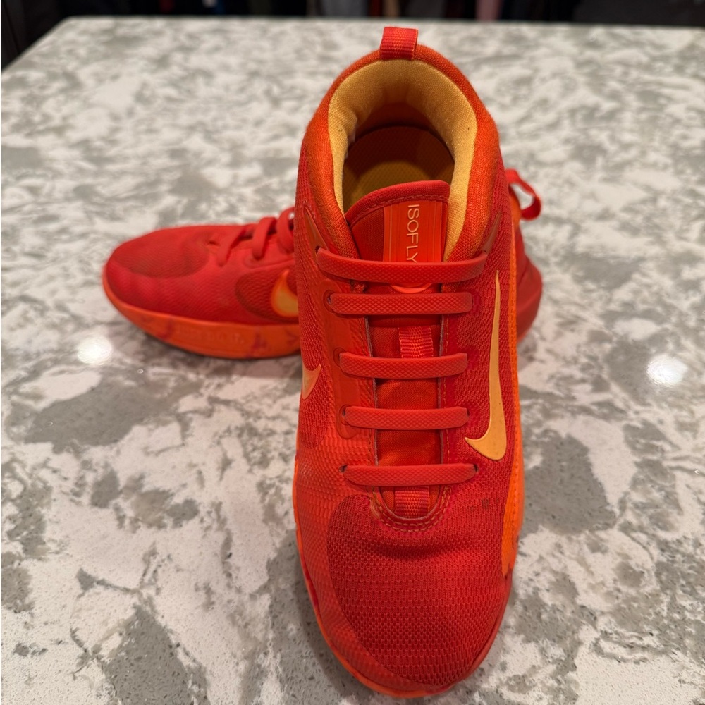 Nike Red and Orange Sneakers Soft Suede Design